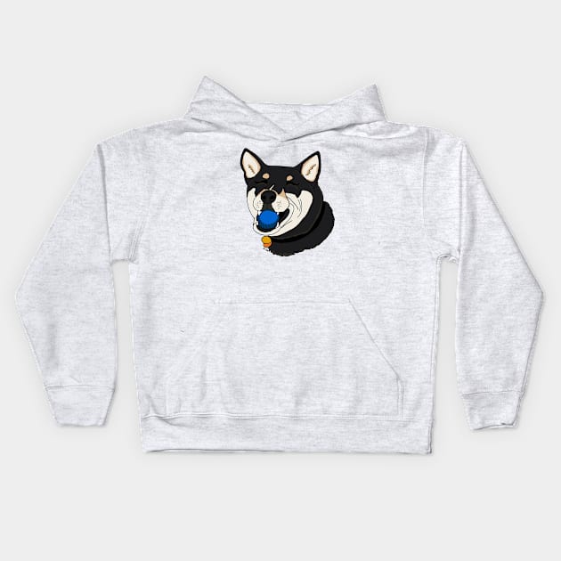 Happy Shiba Inu Kids Hoodie by EcoElsa